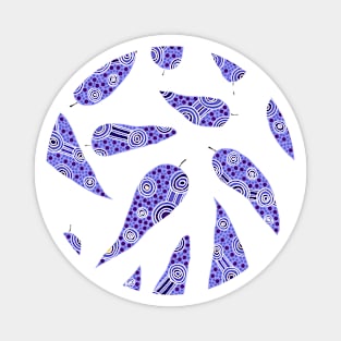 Aboriginal Art - Leaves Repeat Clear Blue Magnet